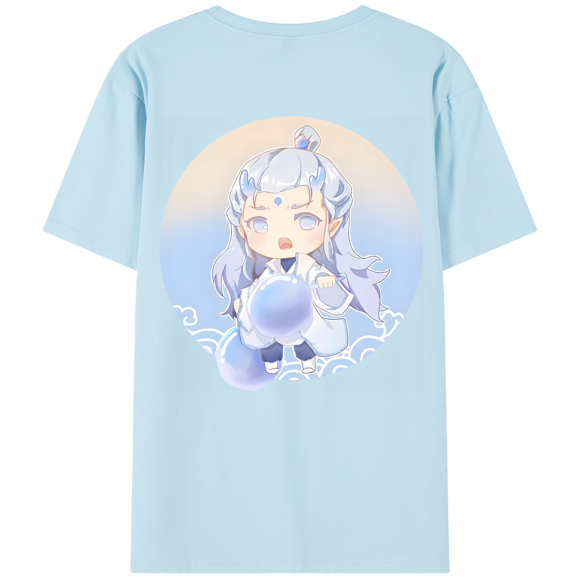（画像用） Ne Zha 2 ナタ 魔童の大暴れ 綿100％半袖Tシャツ（背面プリント）